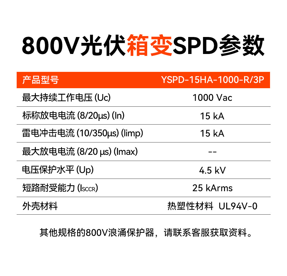 800V浪涌保护器推荐型号