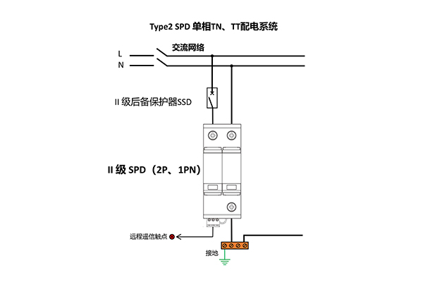单相浪涌保护器接线示意图