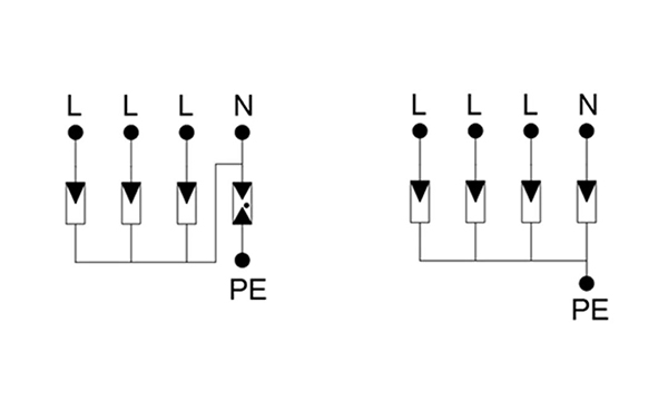 3PN型和4P型浪涌保护器的内部结构